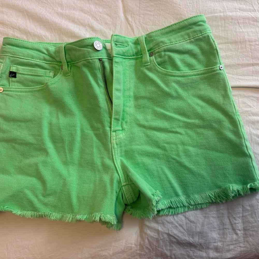 Green Denim Women's Shorts
